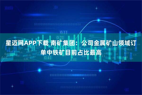 星迈网APP下载 南矿集团：公司金属矿山领域订单中铁矿目前占比最高