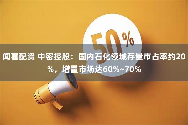 闻喜配资 中密控股：国内石化领域存量市占率约20%，增量市场达60%~70%